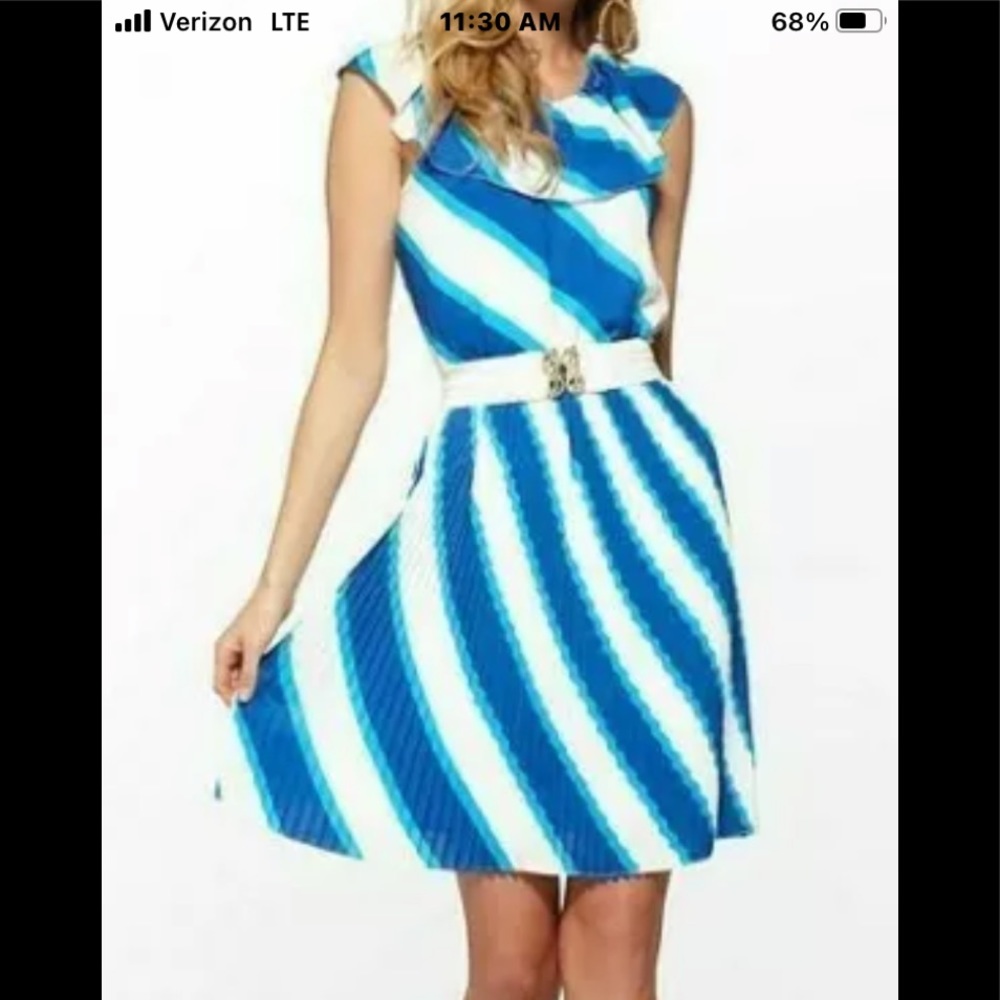 EUC Lilly Pulitzer Crowley Resort White Sail Stripe Convertible Dress Medium
